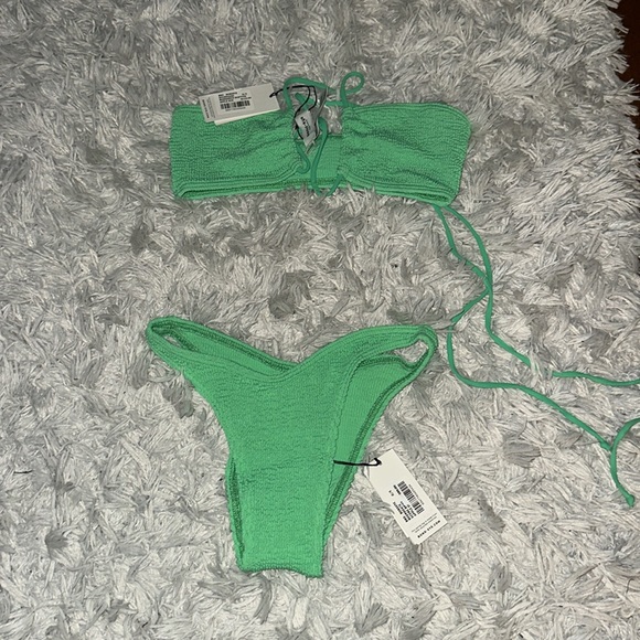 🌴 Brand New! Bond-eye Swim Apple Green Margarita Bandeau Multi-way Eco Bikini - Picture 12 of 15